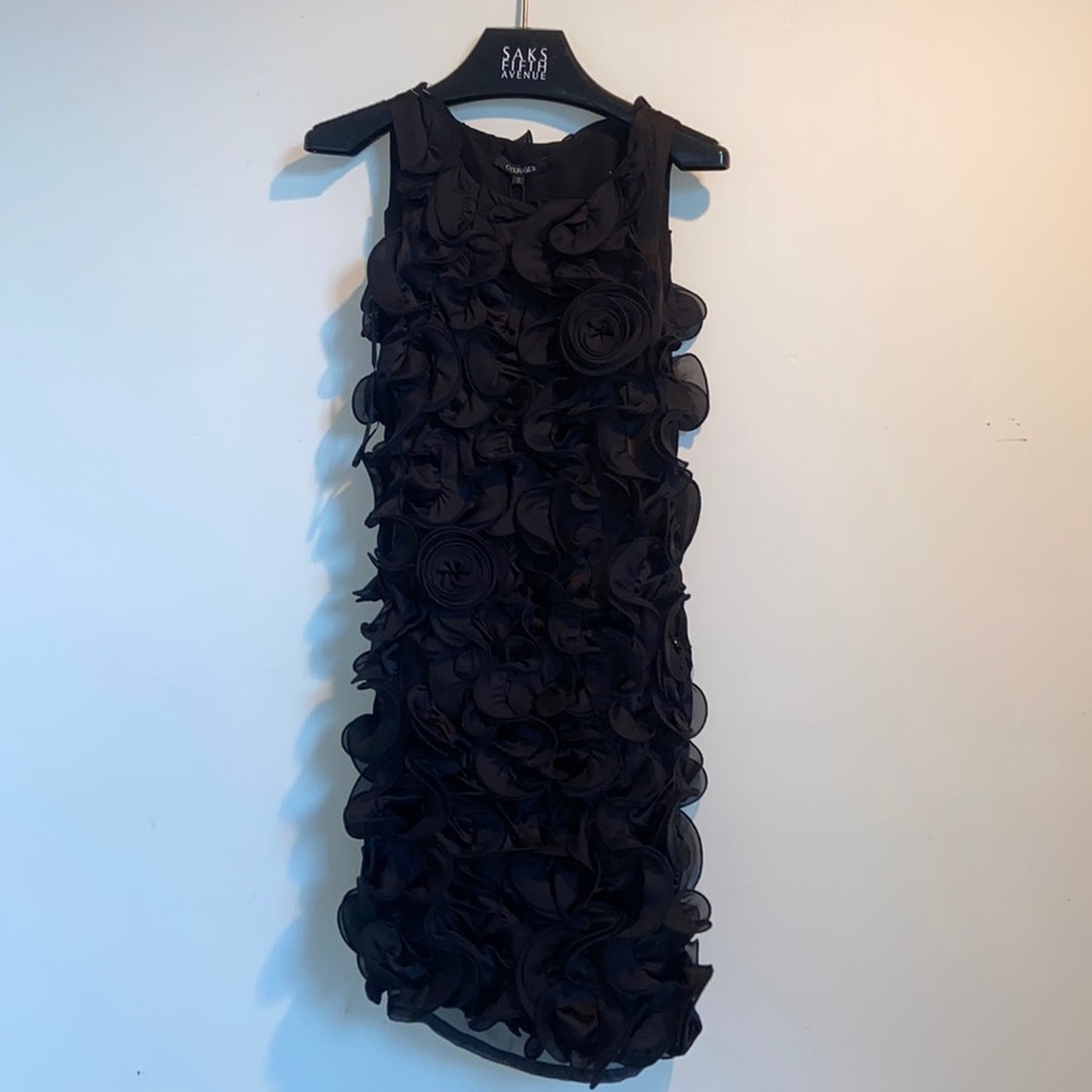 Courage.b Couture Small Black Tie Evening Dress with Appliqué Rosettes